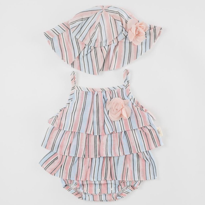 Baby bodysuit  -  Dress  с волани  and a hat  Beautiful Summer