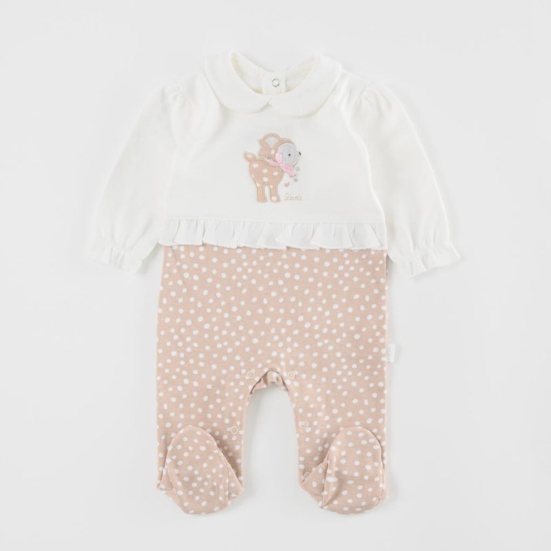 Baby overalls with long sleeves For a girl  Ladi Sweet And Little  Beige