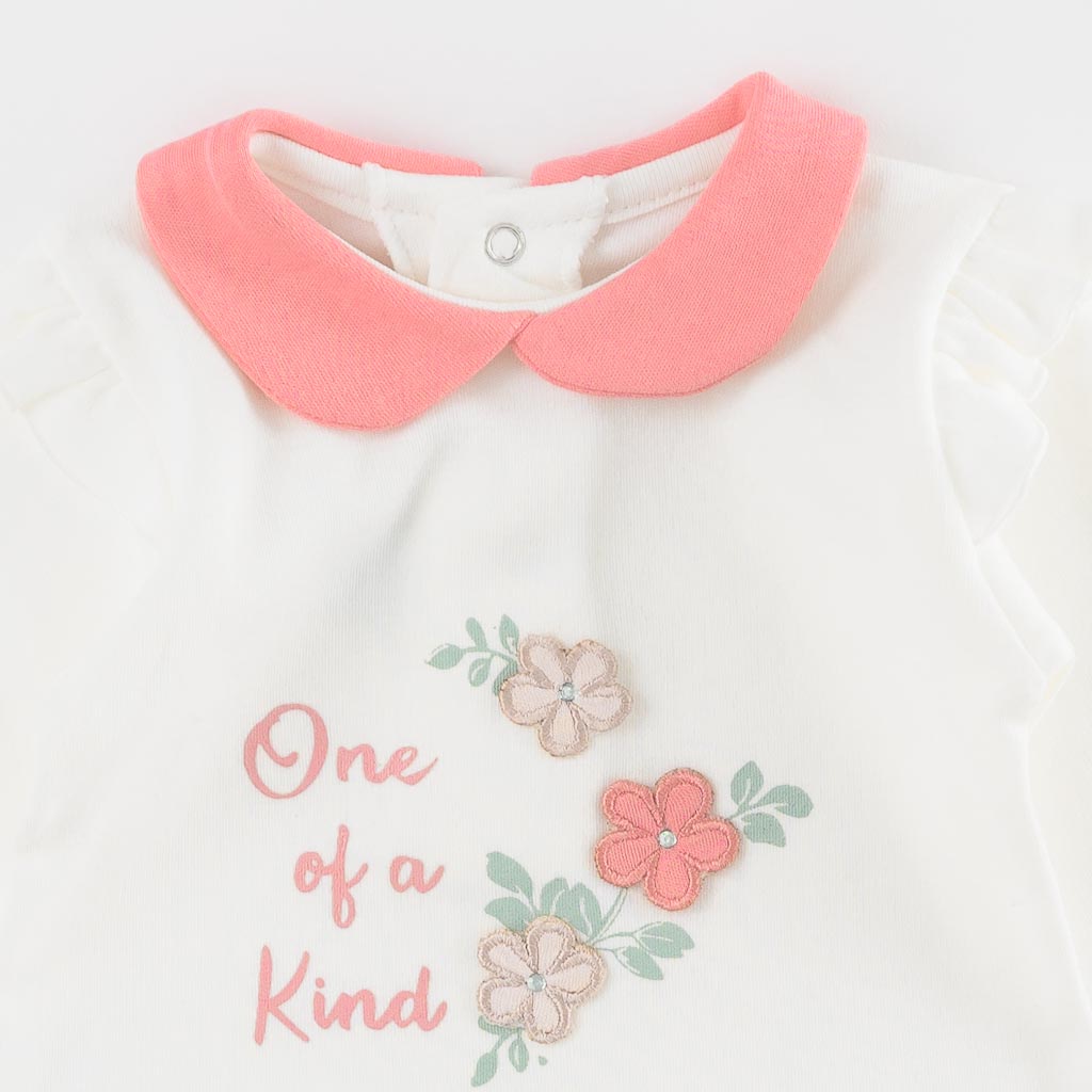 Бебешки комплект за момиче блузка и ританки Ladi One Of Kind Праскова