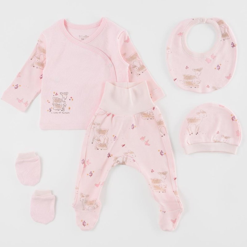Newborn kit 5 parts For a girl  Anna Babba Forest Love  Pink