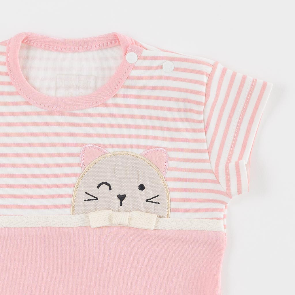 Бебешки комплект тениска и клин 3/4 Ladi Kitty Розов