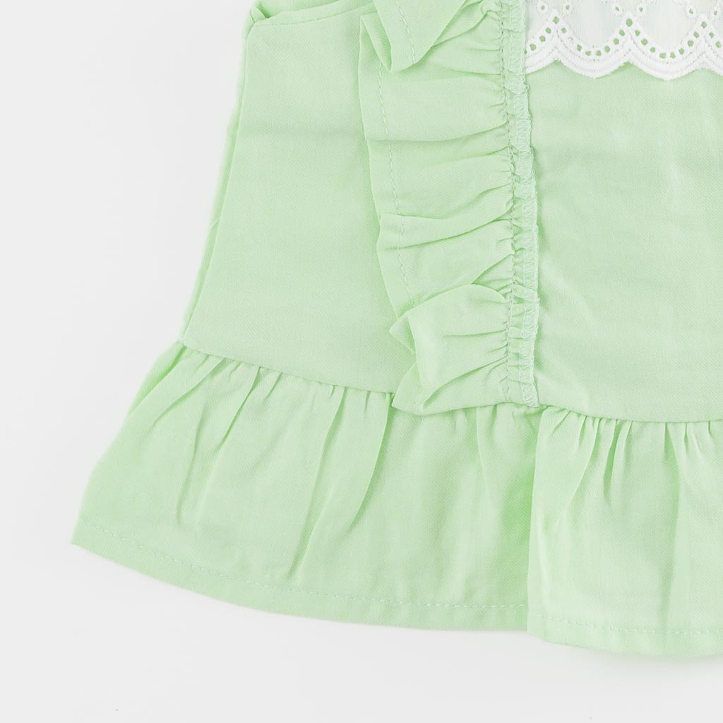 Бебешки комплект туника и къси панталонки за момиче Iggy Girls Зелен