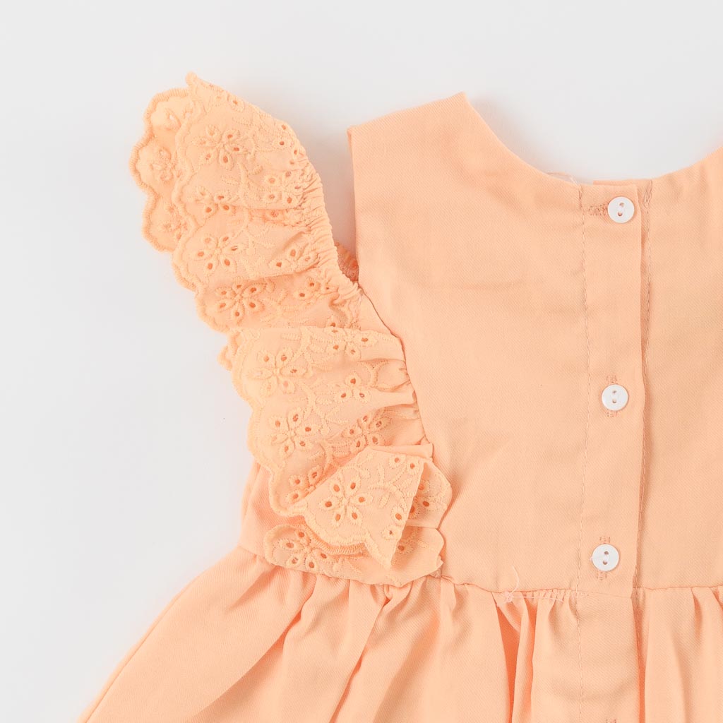 Бебешка рокля лятна Iggy Girs с голи рамене Оранжева