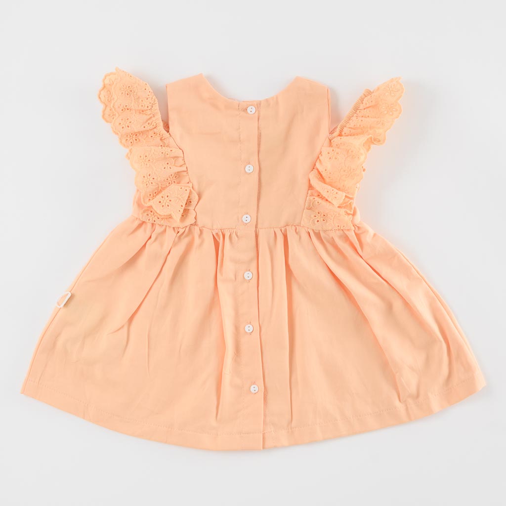 Бебешка рокля лятна Iggy Girs с голи рамене Оранжева