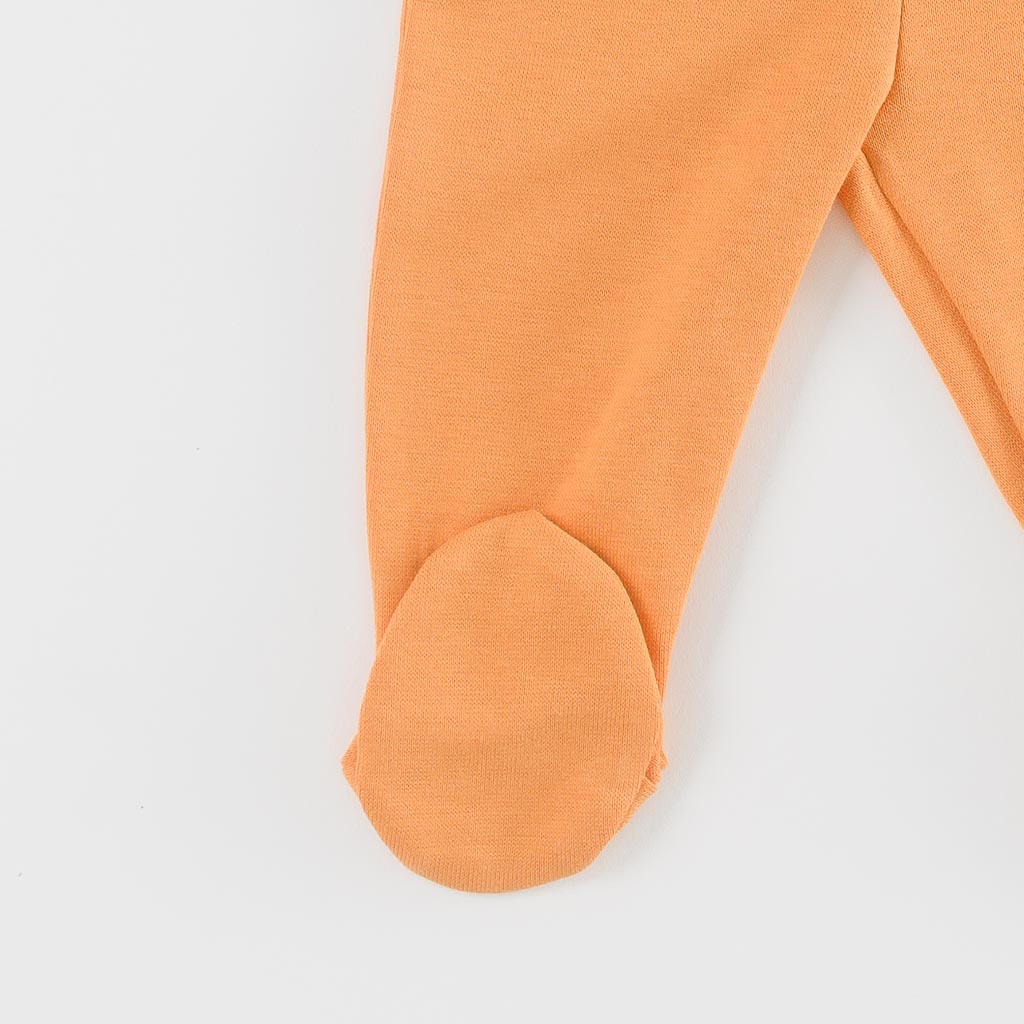 Βρεφικά σετ ρούχων Για Αγόρι Κορμακι παντελονακια με σαλιαρα  I Love Flight  Πορτοκαλη