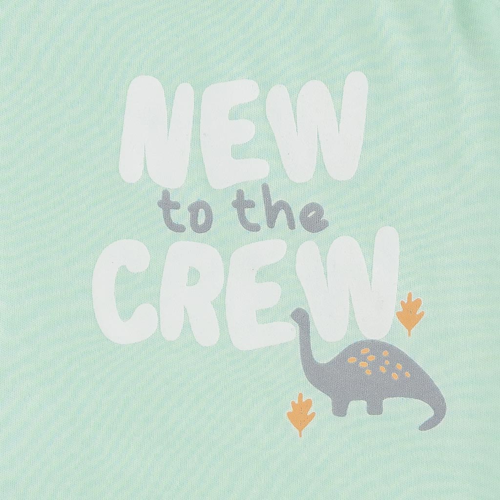 Бебешко боди потник за момче Ladi New To The Crew Зелено