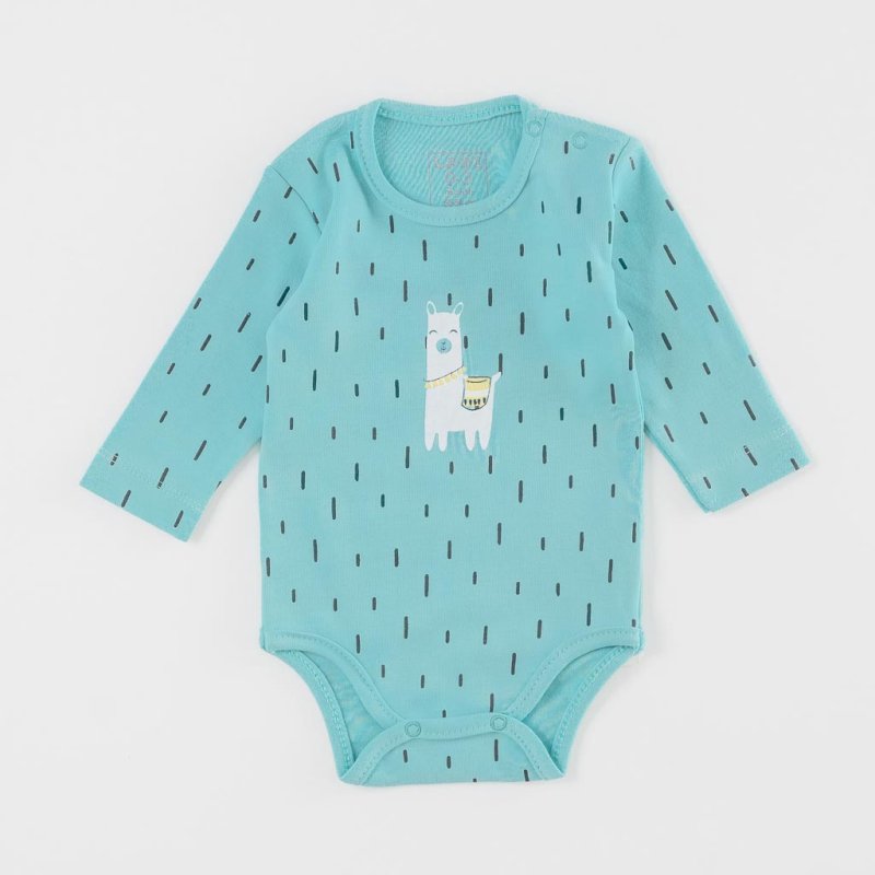 Baby bodysuit with long sleeves For a boy  Ladi Lama  Blue