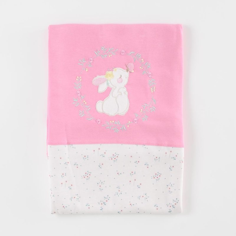 Baby blanket For a girl  90x85   Anna Babba Sweet Rabbit  Pink