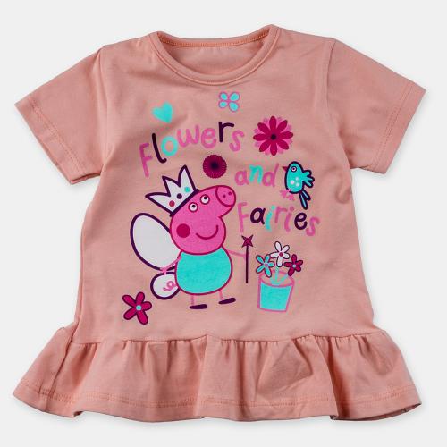 Детска тениска за момиче flowers and fairies - Розова