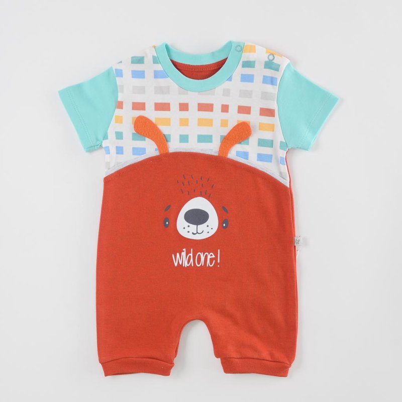 Baby overalls with short sleeves For a boy  Wild One  Red