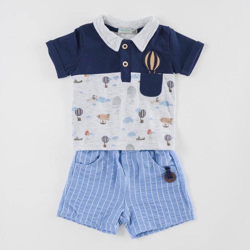 Baby set t-shirt and shorts For a boy  Balloon  Blue
