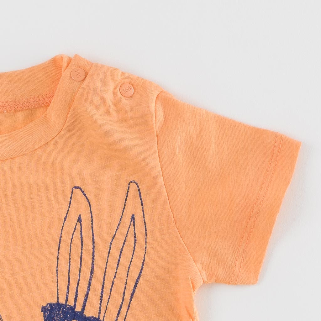 Бебешки комплект тениска и къси панталонки за момче Iggy Im The Best Оранжев