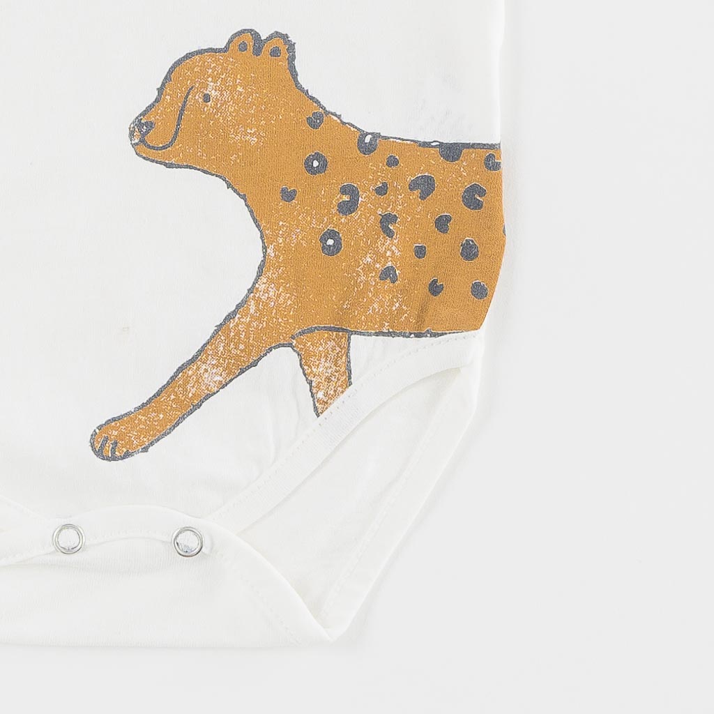 Βρεφικά σετ ρούχων Για Αγόρι Πουκάμισο Κορμακι με Κοντο τζιν παντελονι  Im Wild One  Μπεζ