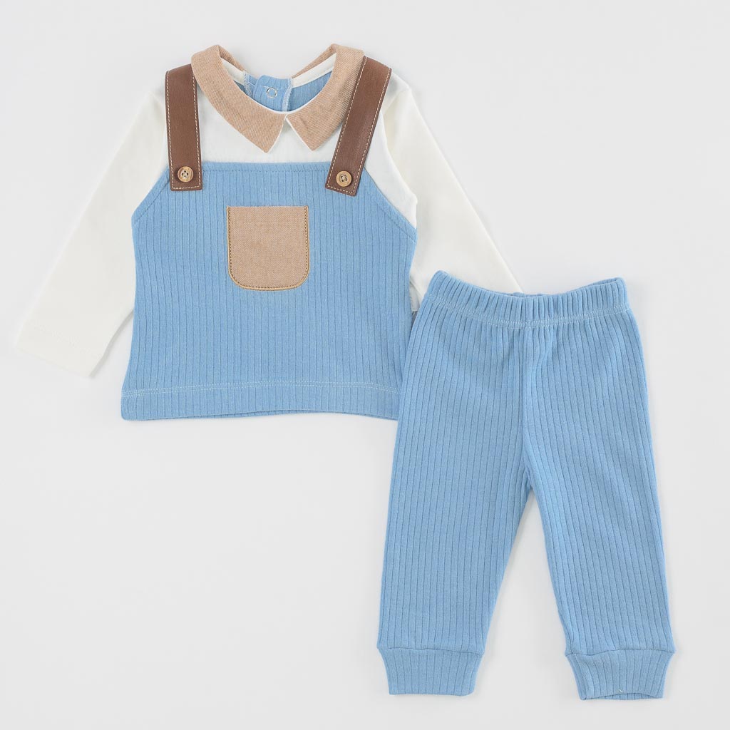 Бебешки комплект за момче блузка и панталонки Ladi This Day Син