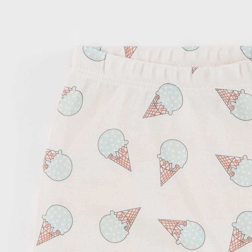 Бебешки комплект боди и панталонки Tafyy Ice Cream Екрю