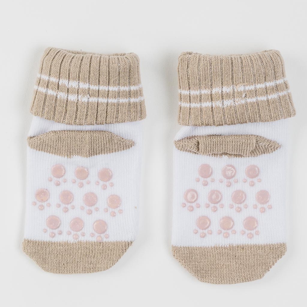 Бебешки чорапки за момче Talha Paw paw Кафяви