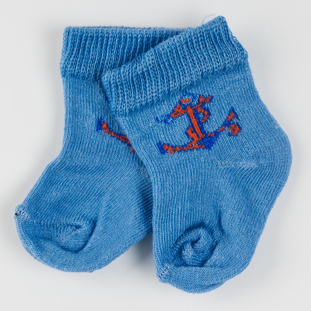 Комплект 3 чифта бебешки чорапки за момче Sailor