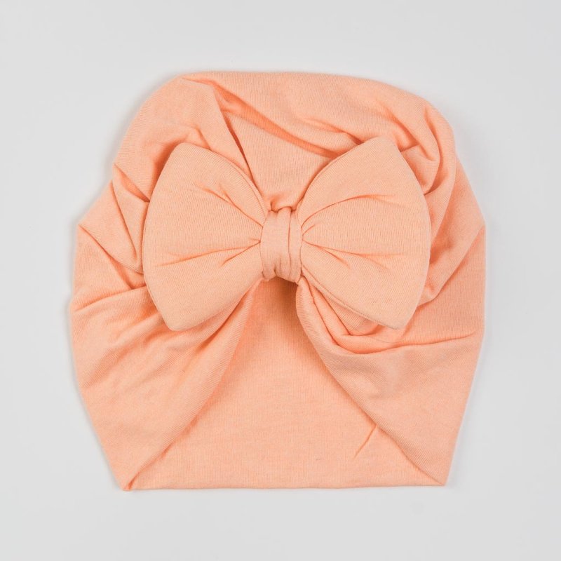 Baby hat Turban with a ribbon  MVR  Peach