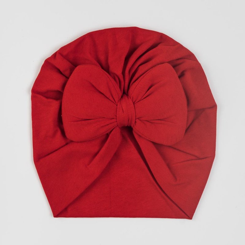 Baby hat Turban with a ribbon  MVR  Red