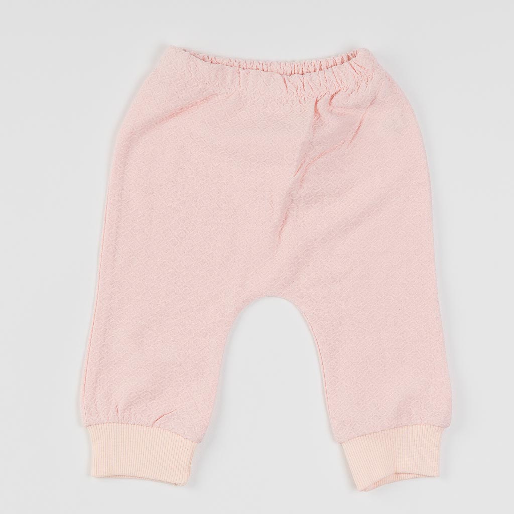 Бебешки комплект боди и панталонки за момиче Flower Розов