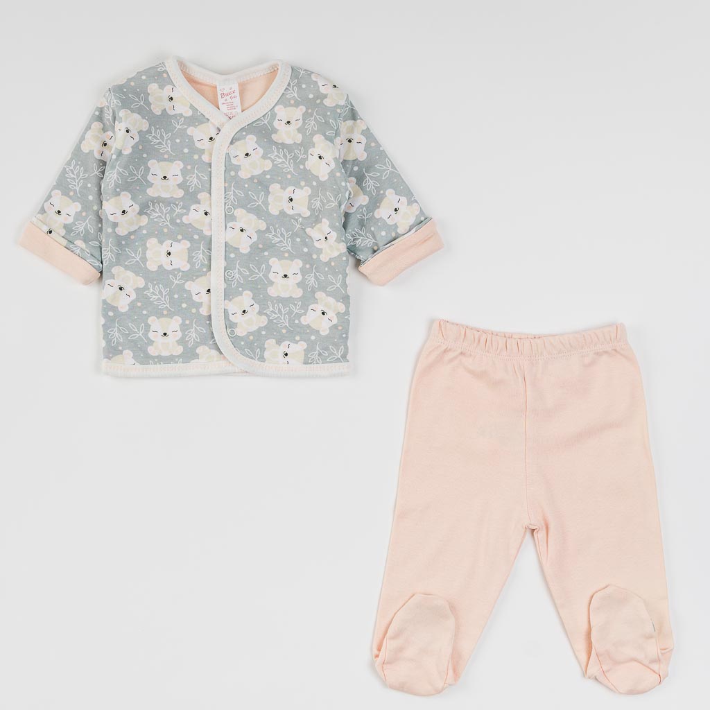 Бебешки комплект блузка и ританки за момиче Breeze Sweet Dreams Сив