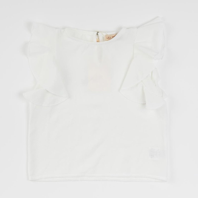 Childrens shirt with short sleeves For a girl  Simple  White