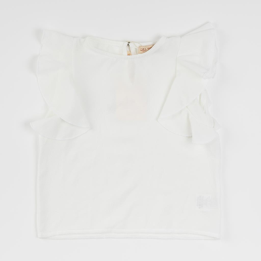 Детска риза с къс ръкав за момиче Simple Бяла