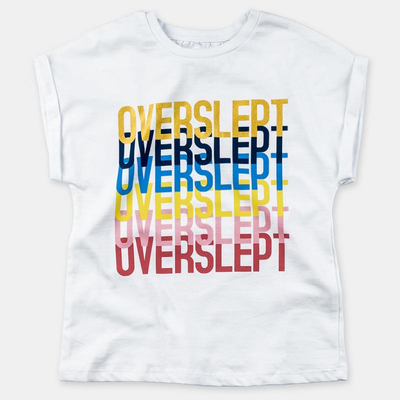 Childrens t-shirt For a girl  Overslept   -  White