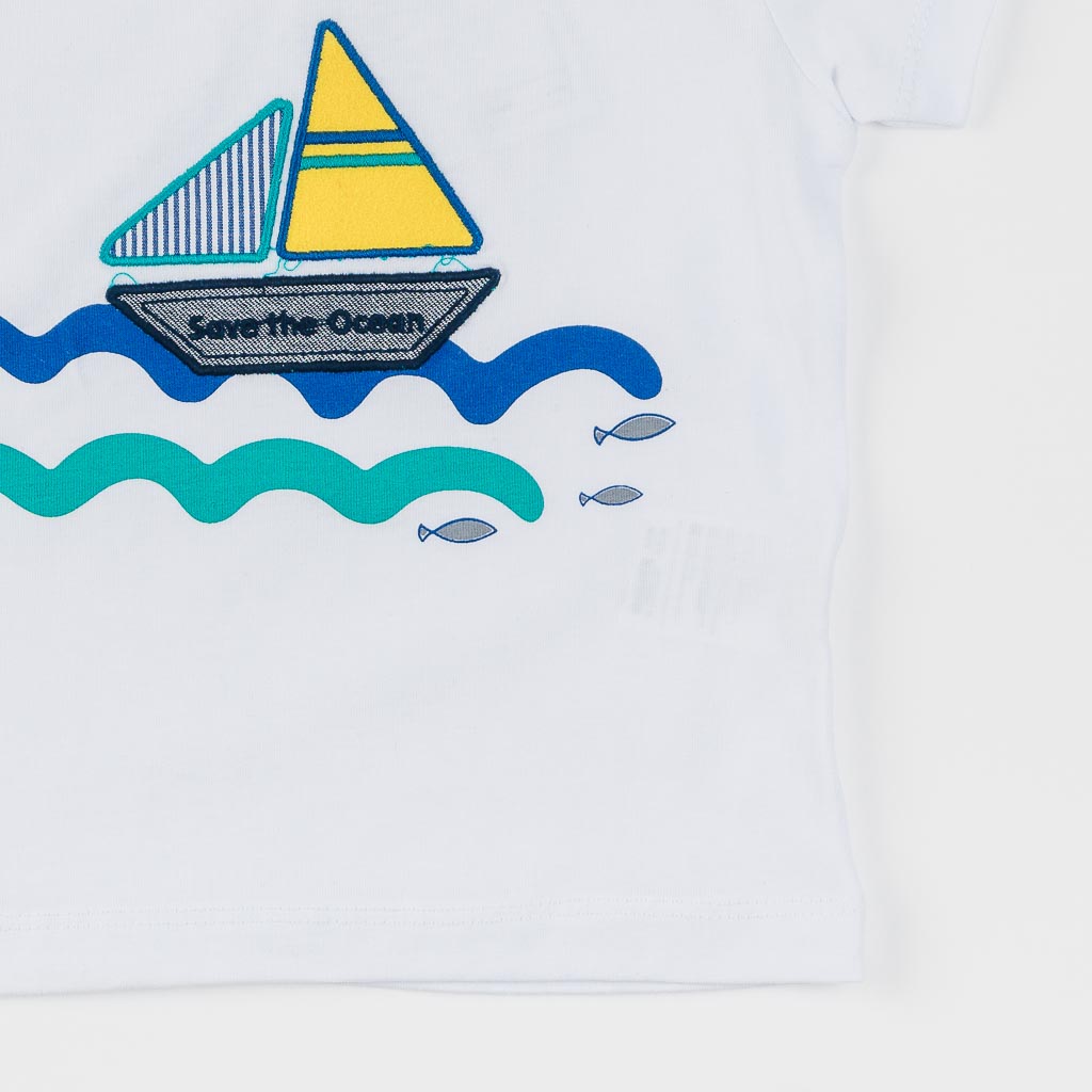 Бебешка тениска  Για Αγόρι  Boat  ασπρα
