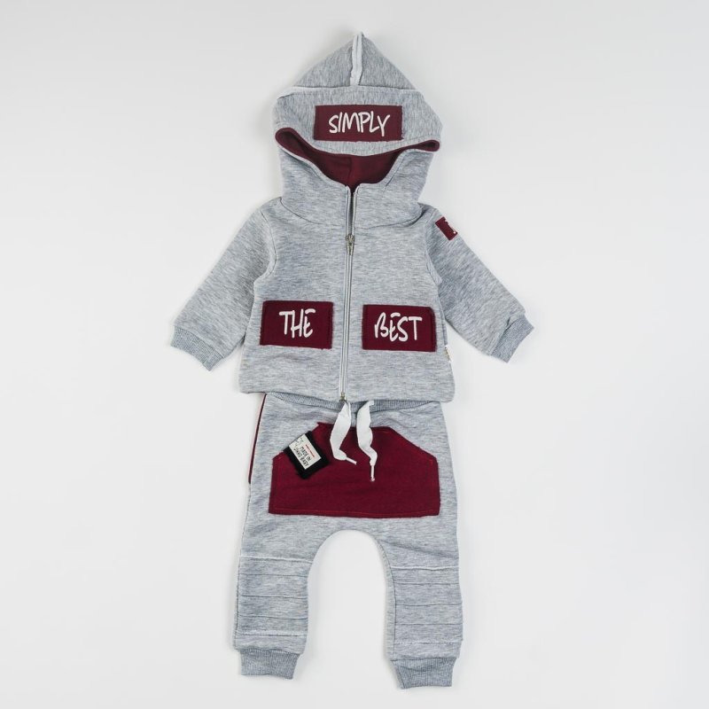 Baby set For a boy Quilted  The Best  Gray