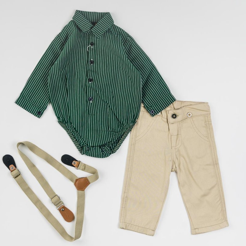 Kojenecká souprava Košile a Kalhoty  Style Baby  Zelený