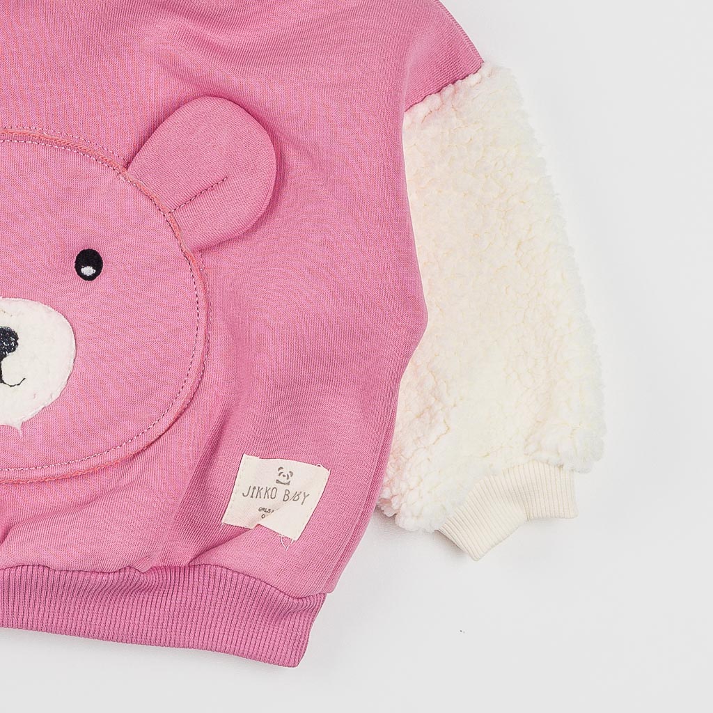 Бебешки спортен комплект за момиче Little Bear By Jikko Baby ватиран Розов