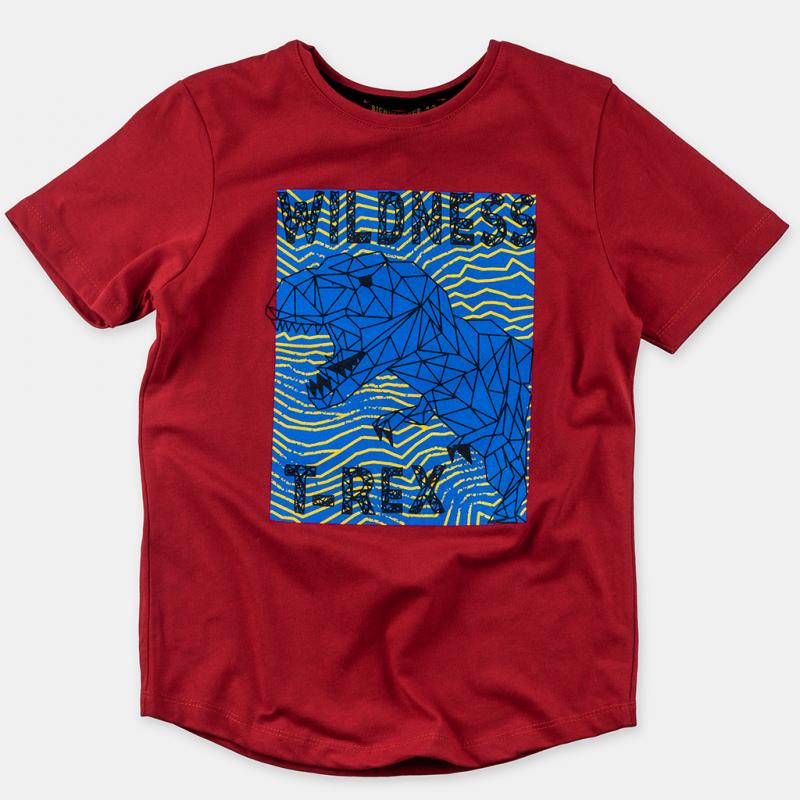 Детска тениска  момче Wildness T-rex - Червена