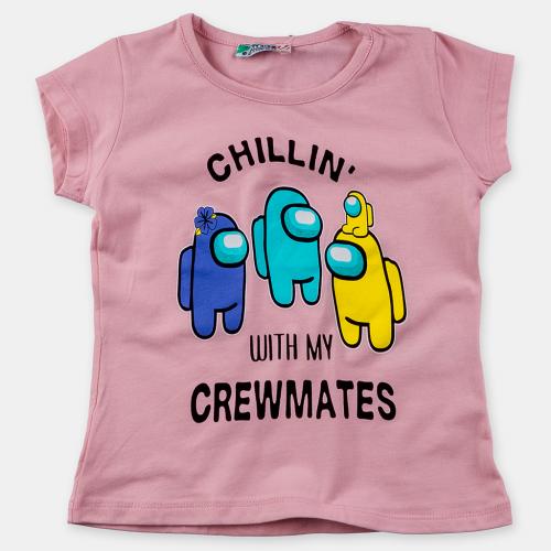 Детска тениска за момиче Chillin - Розова