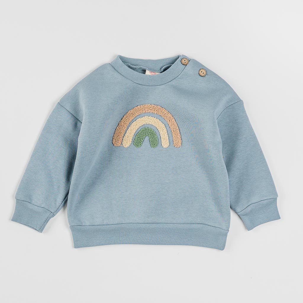 Βρεφικά σετ ρούχων Για Κορίτσι βαμβακερο Μπλούζα με Κολάν  Bupper Rainbow  Μπλε