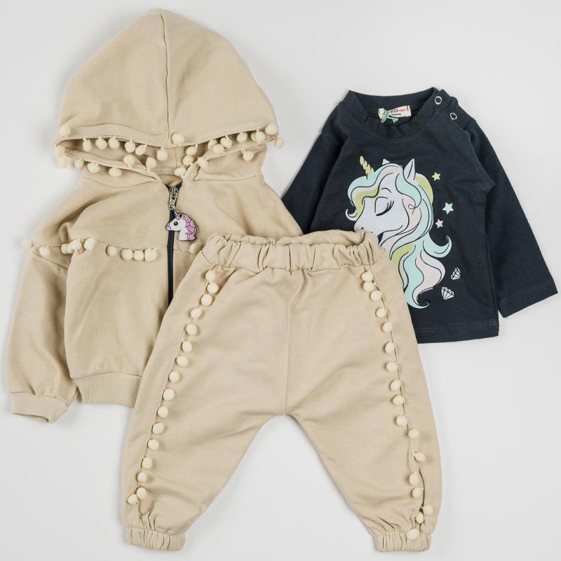 Baby sports set For a girl 3 parts  Jikko Baby   So Cute  Beige