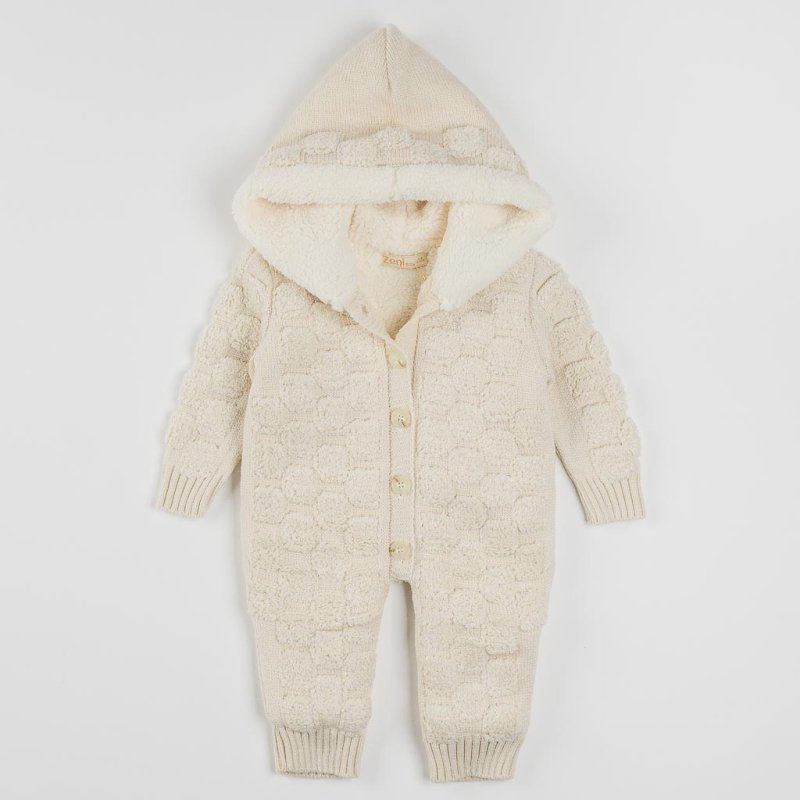 Baby overalls knitting  baby couture  Beige