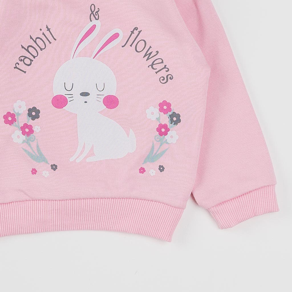 Βρεφικά σετ ρούχων Για Κορίτσι Μπλούζα παντελονακι με Γιλέκο  Baby Hi Flower  Ροζ