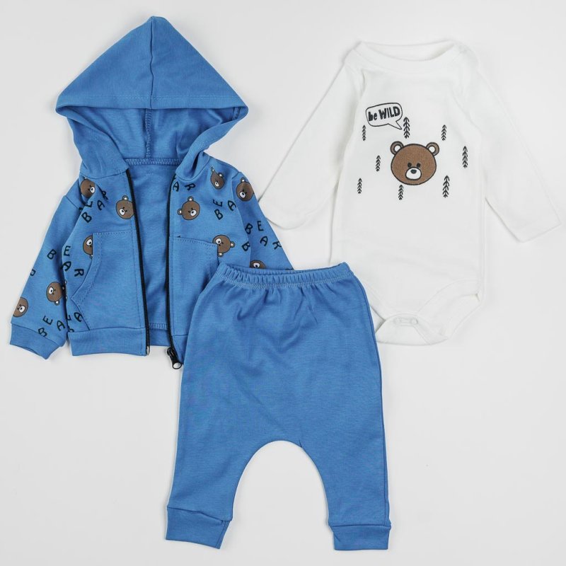 Baby set 3 parts For a boy  Be Wild  Blue