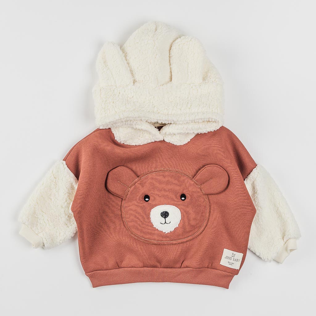 Бебешки спортен комплект за момче Little Bear By Jikko Baby ватиран Оранжев
