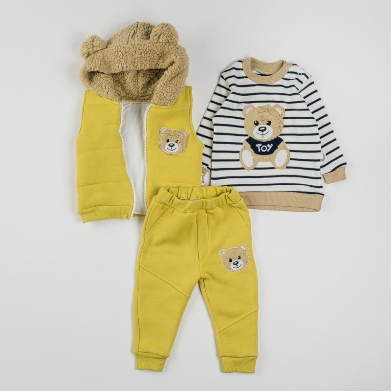 Set pentru bebeluși Pentru băiat cu vestuţă  Toy  galben