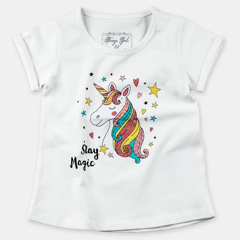 Childrens t-shirt For a girl with print   Stay Magic   -  White
