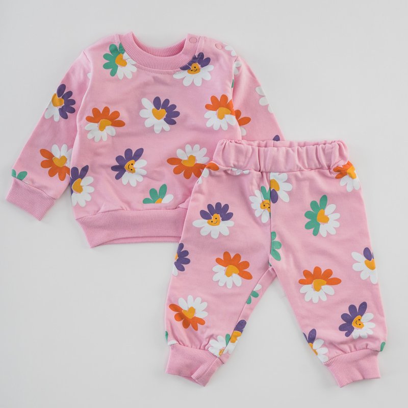 Baby sports set For a girl  Spring Flowers  Pink