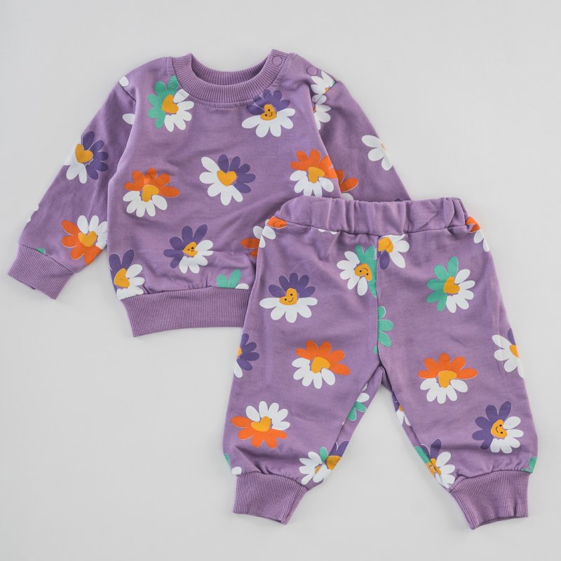 Baby sports set For a girl  Spring Flowers  Purple
