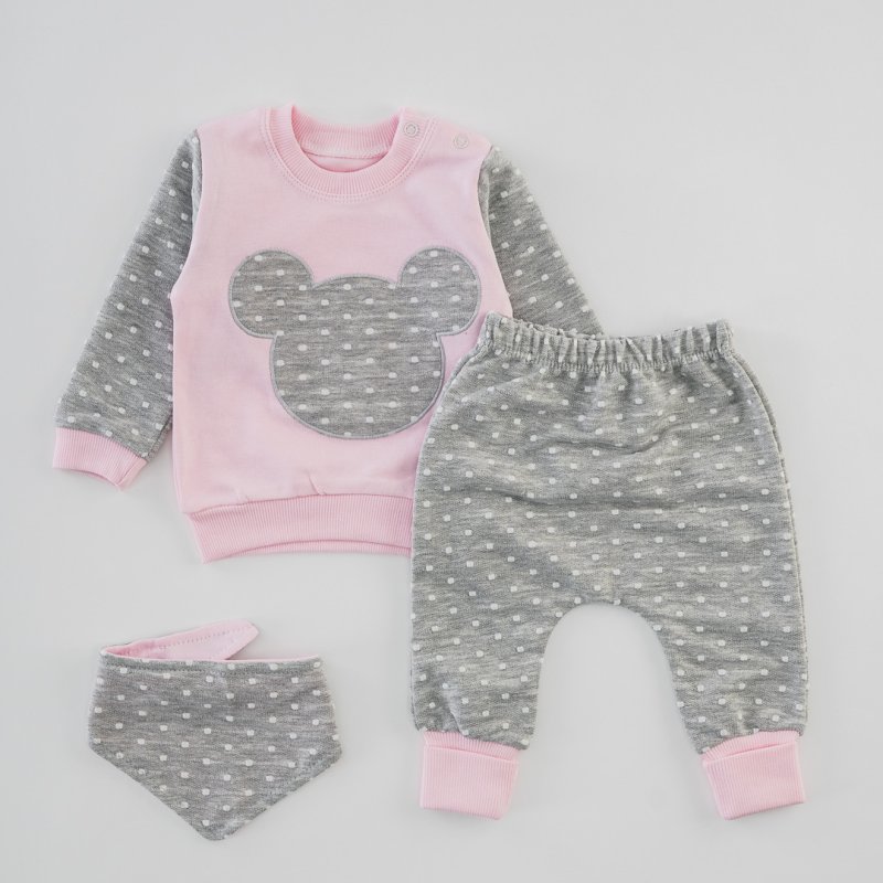 Baby set for girl 3 parts  Mousie  Pink