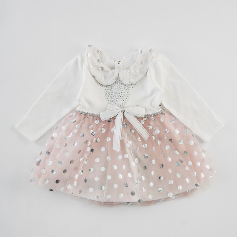 Baby dress with tulle and gemstones  Lovely Mousey  Rose Ashes