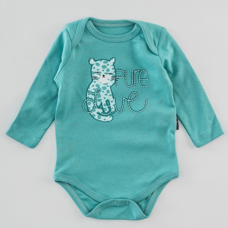 Baby bodysuit with long sleeves For a girl  Pure Love  Blue