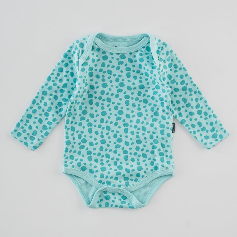 Baby bodysuit with long sleeves For a girl  Spots  Blue