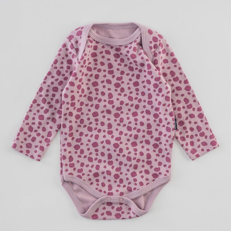 Baby bodysuit with long sleeves For a girl  Spots  Rose Ashes