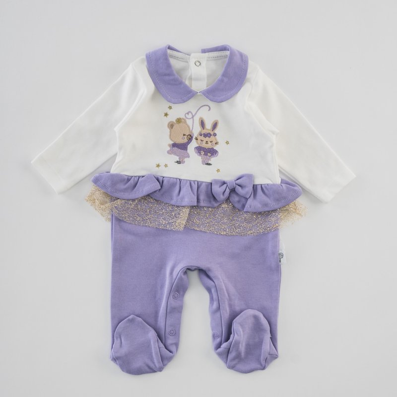 Baby overalls with long sleeves For a girl  Best Friends  Purple